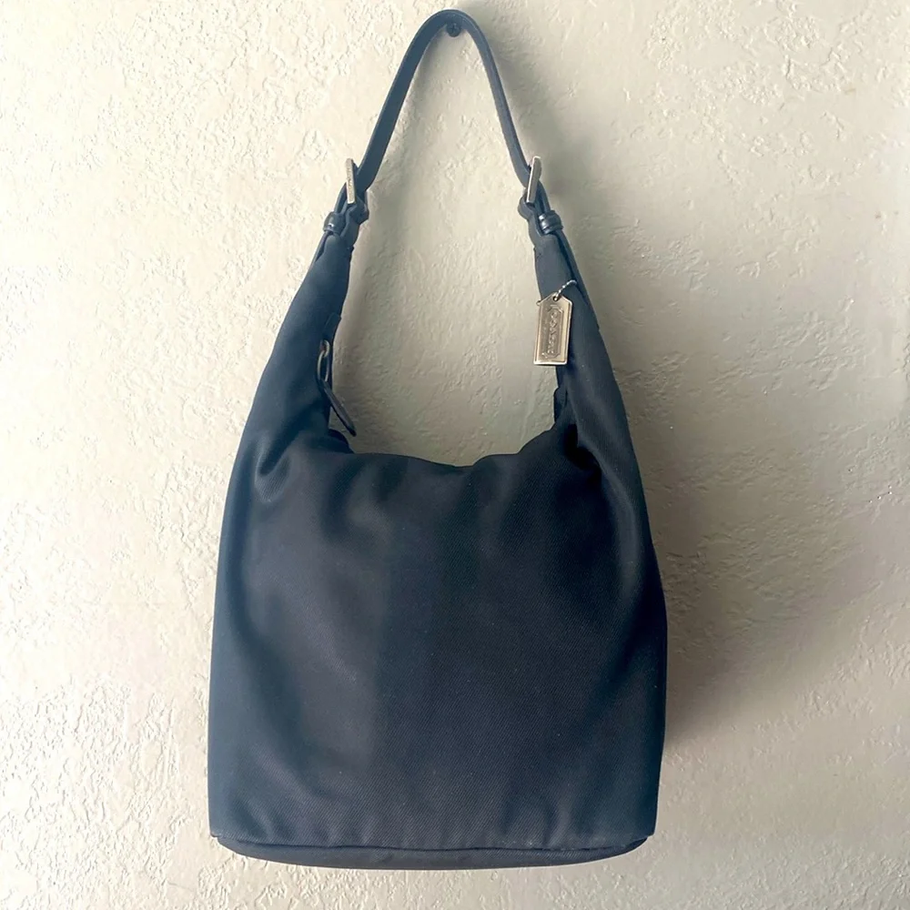 Coach bundle 7423 Black Twill & Leather Mercer Hobo Shoulder Bag